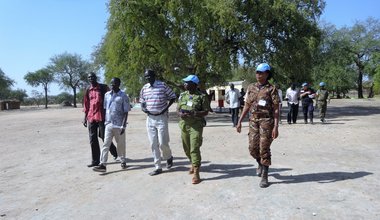 The Reform and Restructuring Coordinator Supt. Hussein Killo Mdoe and team being shown around social amenities in Rumamier.